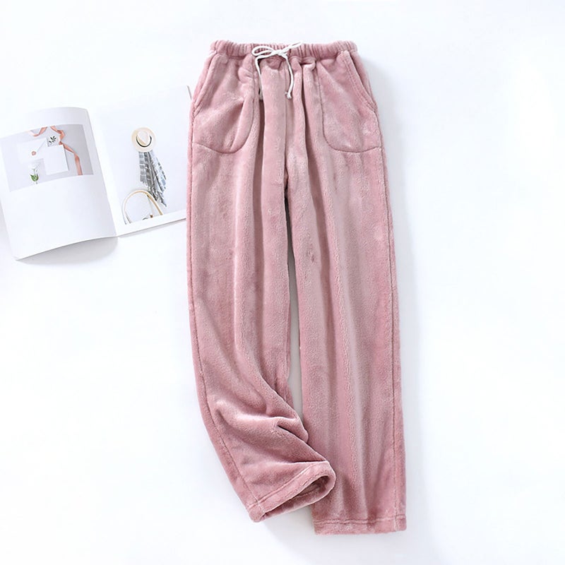 Flannel Loose Fit Lounge Pants Casual Warm Trousers - Image 5