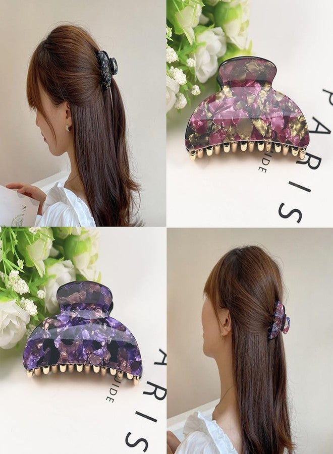 Xiwstar 3 PCS Floral Hair Claw Clips for Women and Girls Medium Claw Clips for Thin/Medium Fine Hair Strong Hold Nonslip Hair Jaw Clips - Image 4