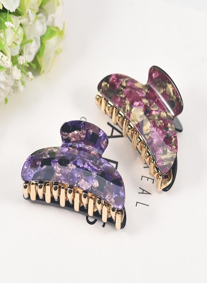 Xiwstar 3 PCS Floral Hair Claw Clips for Women and Girls Medium Claw Clips for Thin/Medium Fine Hair Strong Hold Nonslip Hair Jaw Clips - Image 5