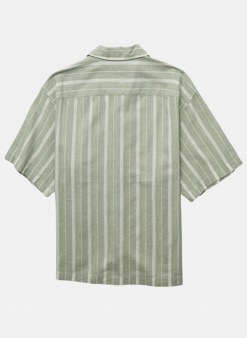 American Eagle AE Relaxed Fit Linen-Blend Camp Collar Shirt - Image 2