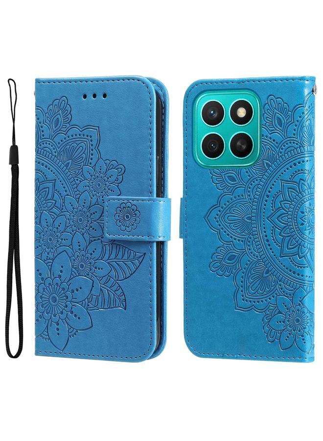 Zaboon Case For Honor X8c 4G Seven-petal Flowers Embossing Leather Phone Case - Image 1