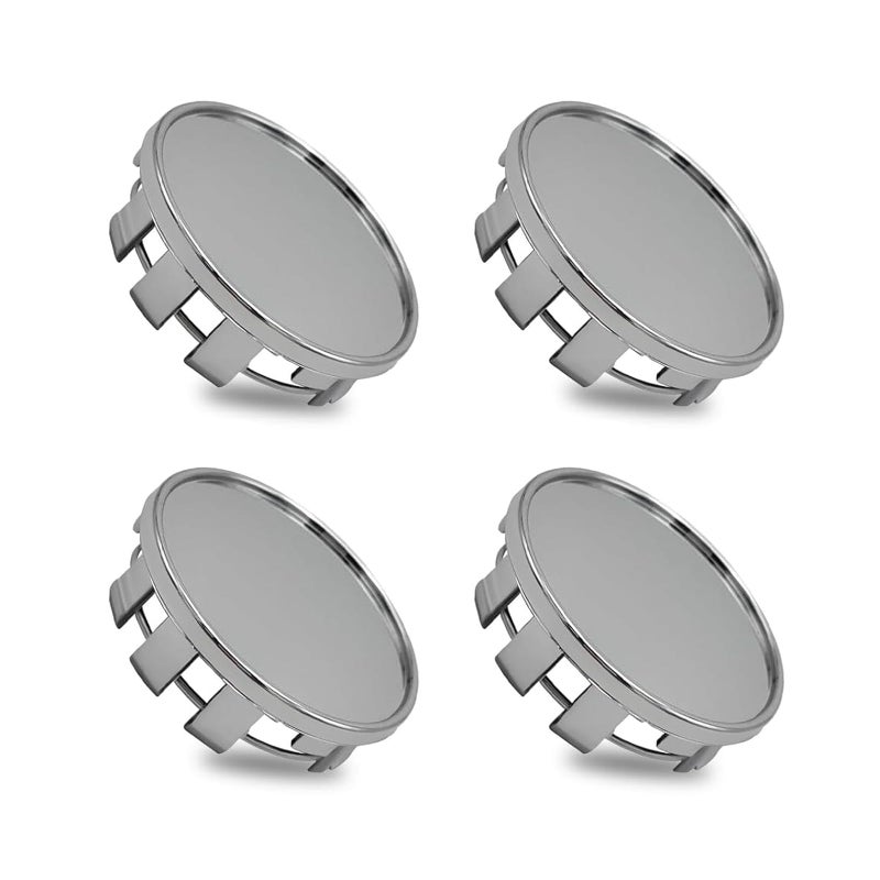 CyperFair 4 PCS 21 Inch54 MM Wheel Center Hub Caps Snapon Plastic Steel Rim Shaped Car Hubcap Wheel Center Protective Cover Tuning Replacement Parts Fits Most Cars Silver - Image 3