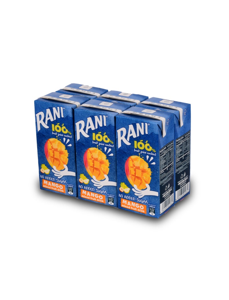 Rani Mango No Added Sugar Juice Pack 6 x 200ml - Image 3