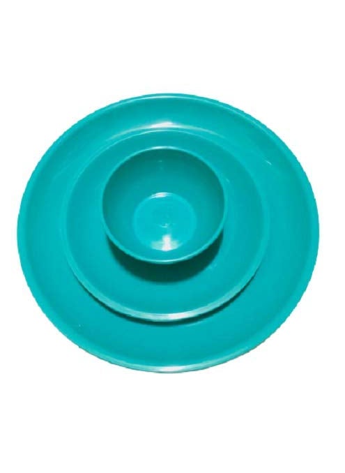Everbuy - Everbuy Microwave Safe Dinner Set - 18 Pcs (Round, Sea Green) - Image 1