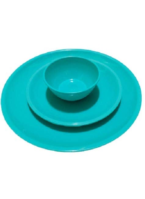 Everbuy - Everbuy Microwave Safe Dinner Set - 18 Pcs (Round, Sea Green) - Image 1