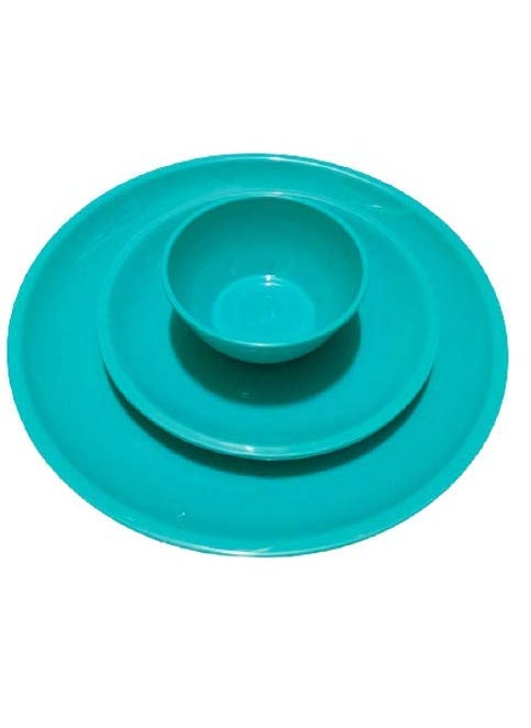 Everbuy - Everbuy Microwave Safe Dinner Set - 18 Pcs (Round, Sea Green) - Image 1