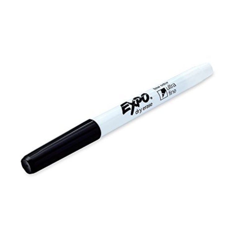 Expo Low-Odor Dry Erase Markers, Ultra-Fine Tip, Black, 4 Count - Image 4