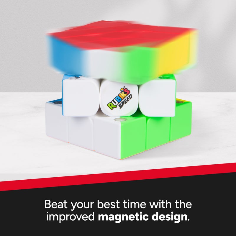 Rubik's Cube, 3x3 Magnetic Speed Cube for Super Fast Solves, Twisting Fidget Toy, Challenging Brain Teaser & Sensory Puzzle for Adults, Teens, & Kids, Stocking Stuffers for Ages 8 & Up - Image 3