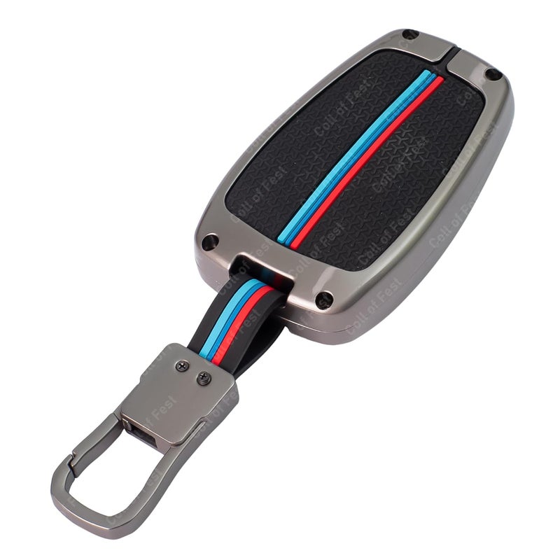 Coll of Fest Metal Silicon Key Cover Compatible with Tata Nexon, Harrier | Safari | Altroz | Tigor | Ev | Punch | Tiago Ev Electric 4 Button Smart Key Feature Visible in Low-Light Condition - Image 5