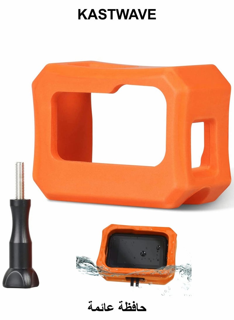 كاست ويف حافظة عائمة لكاميرا هيرو 10/9 باللون الأسود، حافظة عائمة باللون البرتقالي الحيوي مع برغي طويل، وغطاء عائم للصندوق - Image 1