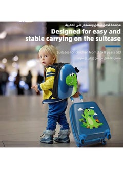 Generic Kids Luggage Set Kids Luggage and Backpack Toddler Lightweight Trolley Case with Spinner Wheels Hardside Carry-On Suitcase for Boys and Girls (Blue)  - Image 2