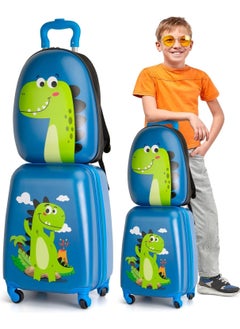 Generic Kids Luggage Set Kids Luggage and Backpack Toddler Lightweight Trolley Case with Spinner Wheels Hardside Carry-On Suitcase for Boys and Girls (Blue)  - Image 1