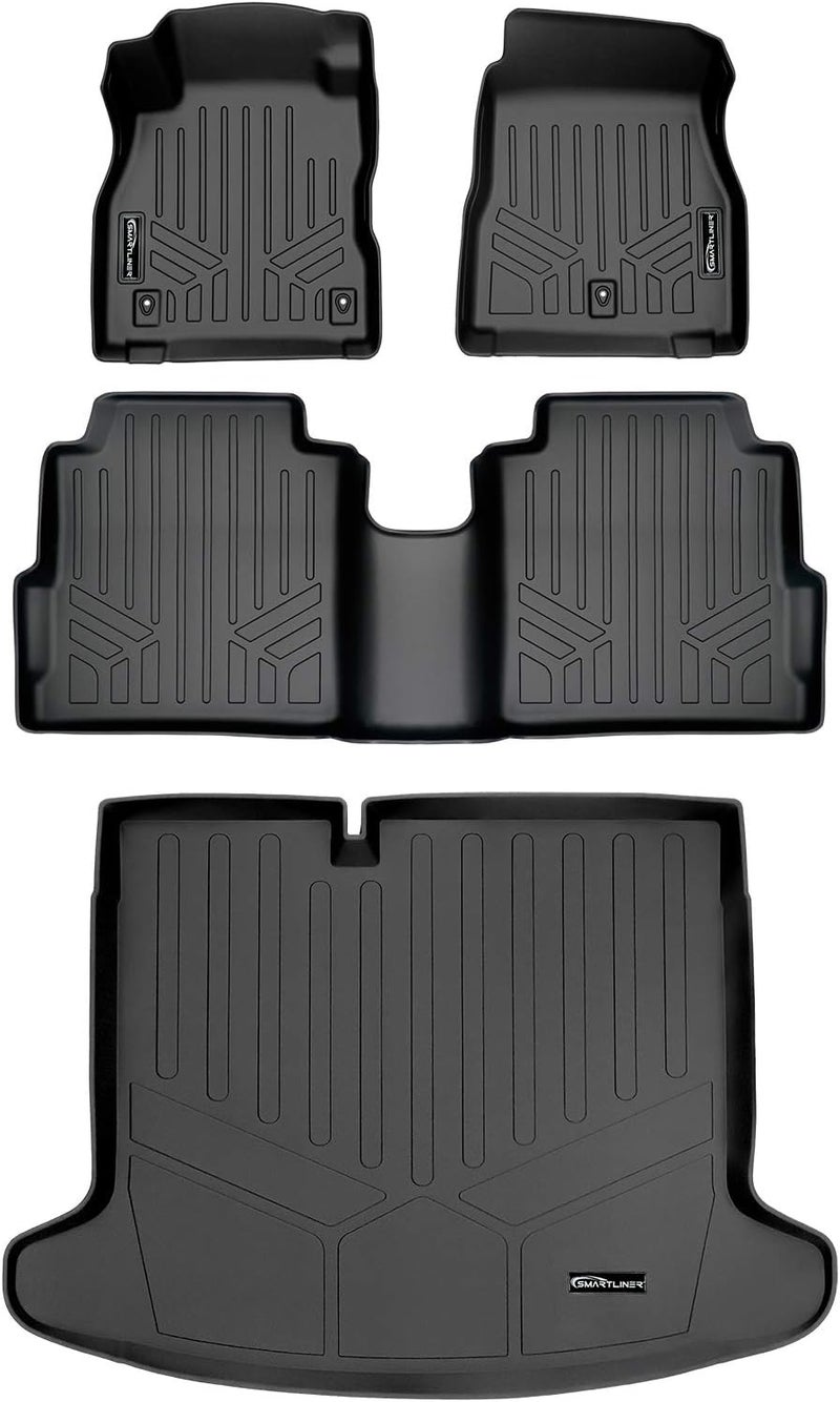 MAX LINER Custom Fit Floor Mats 2 Rows and Cargo Trunk Set Black for 2018-2023 Nissan Kicks - Image 1