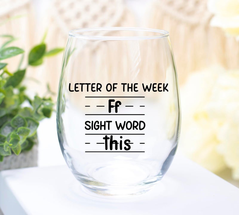 Gelid Sight Words 15 Oz Wine Glass - Teacher Appreciation Gifts - Best New Teacher Gift Idea For Women  Funny Back To School Present From Students  Thank You Gifts For Coworker Retirement Birthday Christmas - Image 3