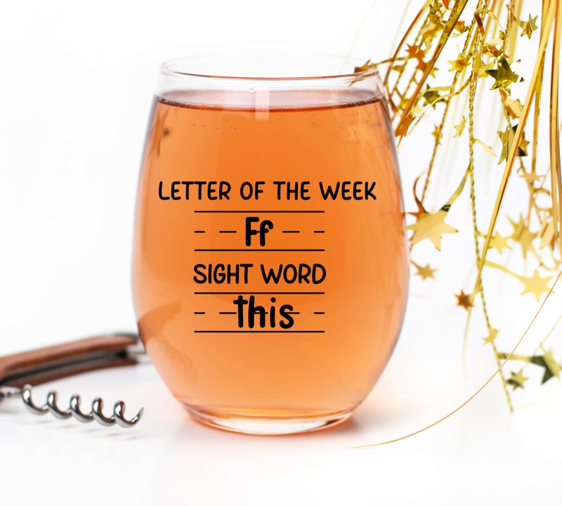 Gelid Sight Words 15 Oz Wine Glass - Teacher Appreciation Gifts - Best New Teacher Gift Idea For Women  Funny Back To School Present From Students  Thank You Gifts For Coworker Retirement Birthday Christmas - Image 4