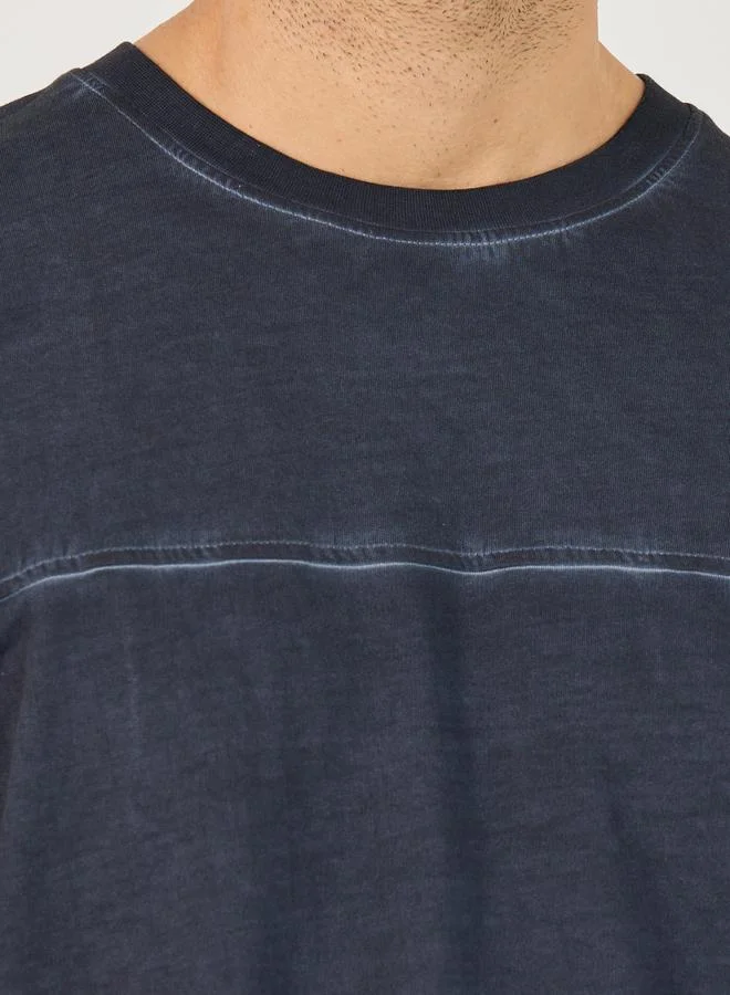 Styli Terry Acid Wash Round Neck T-Shirt and Shorts Co-Ords
