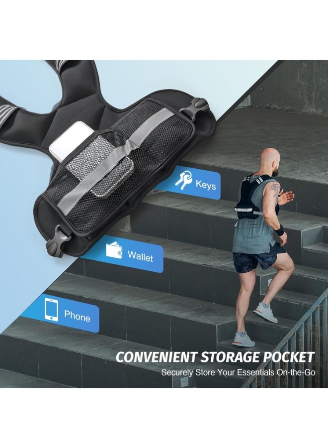 LBMT سترة مرجحة قابلة للتعديل، سترة 4-10 رطل مع 6 مكاوي وأوزان قابلة للفصل، للتمرينات المنزلية، مجموعة تمارين سترة وزن الجسم القابلة للتعديل، لتدريب القلب والقوة، للرجال والنساء - Image 2