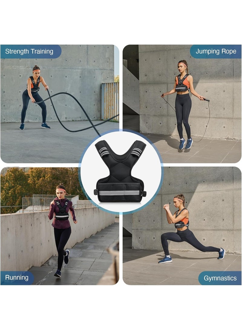 LBMT سترة مرجحة قابلة للتعديل، سترة 4-10 رطل مع 6 مكاوي وأوزان قابلة للفصل، للتمرينات المنزلية، مجموعة تمارين سترة وزن الجسم القابلة للتعديل، لتدريب القلب والقوة، للرجال والنساء - Image 3