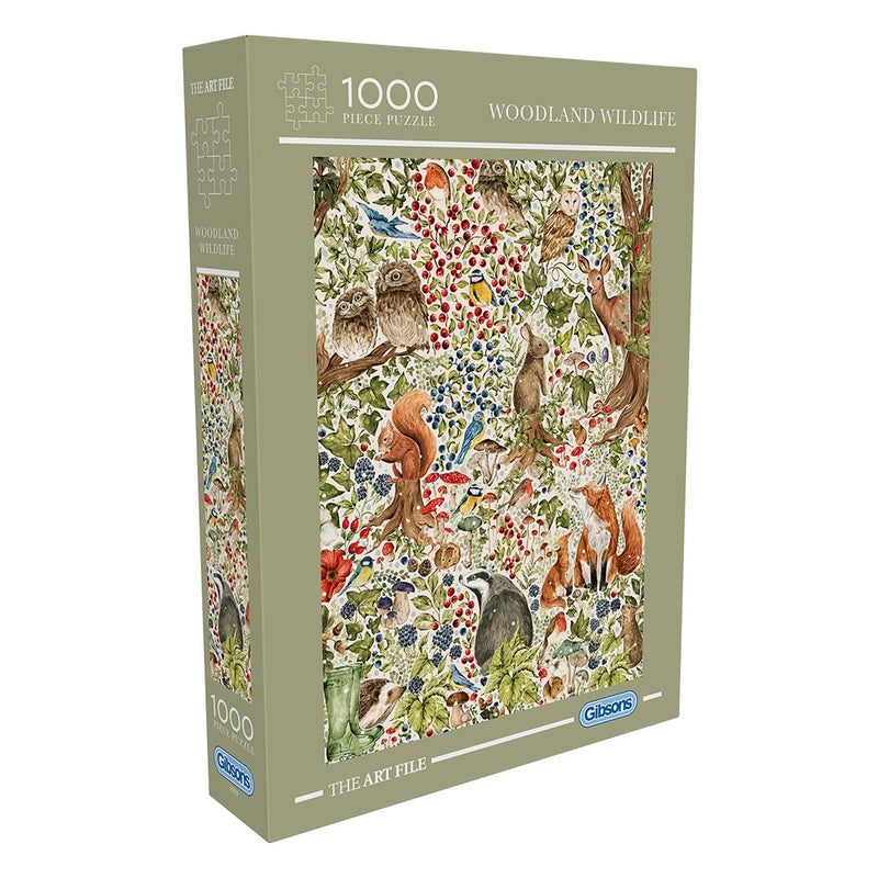 Gibsons The Art File Woodland Wildlife 1000 Piece Jigsaw Puzzle Made in America Forest Animals Nature Puzzle for Adults Teens Sustainable Puzzle Premium 100 Recycled Board - Image 3
