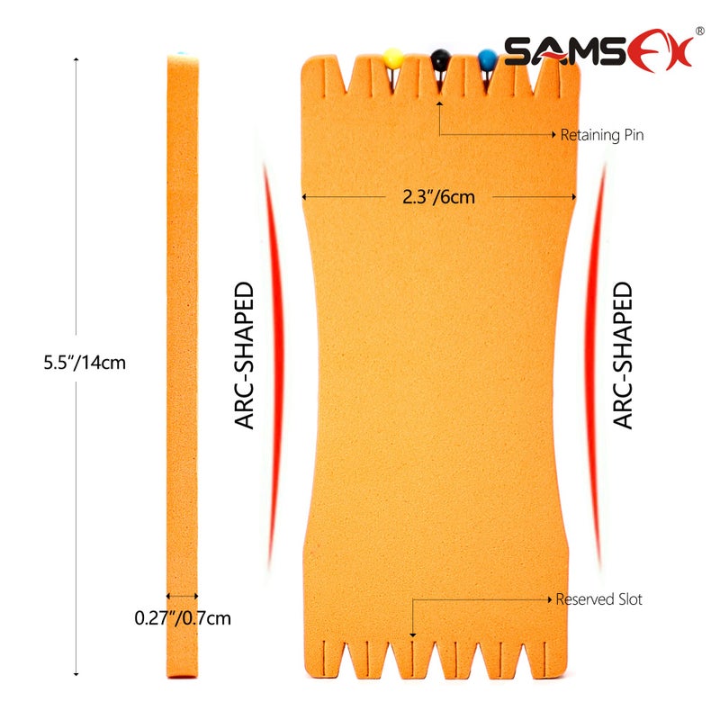 SAMSFX Fishing Leader Line Holder Foam Board Snelled Hook Keeper with Retaining Pins Accessories Pack of 10 (14 x 6cm, Pins Included) - Image 2