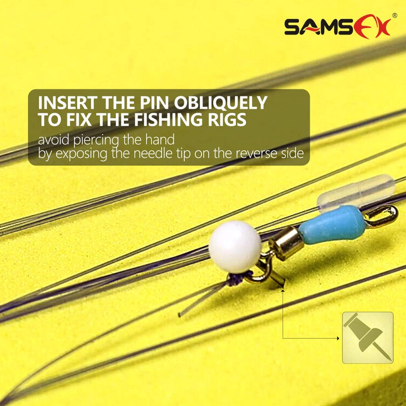 SAMSFX Fishing Leader Line Holder Foam Board Snelled Hook Keeper with Retaining Pins Accessories Pack of 10 (14 x 6cm, Pins Included) - Image 5