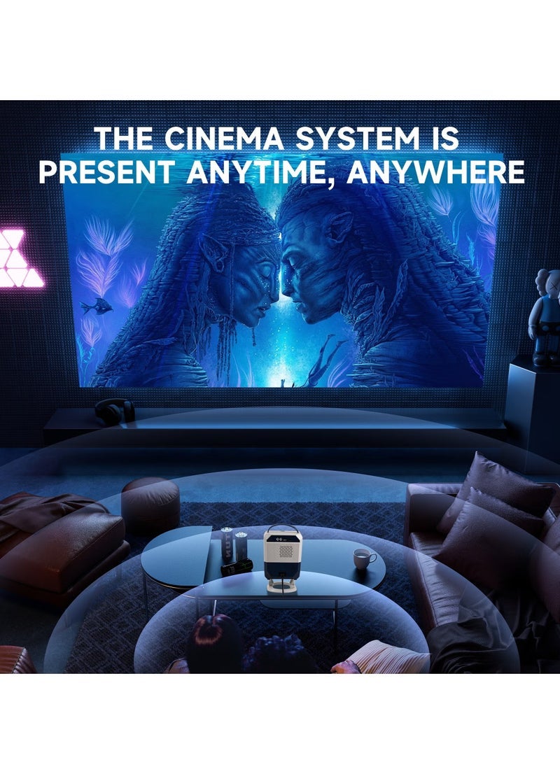 ELTRAZONE - Portable Smart Home Theater 4K Projector with Wi-Fi, Bluetooth, Android OS – Mobile Screen LED TV Game Projector with Manual Focus, HDMI/USB/AV Ports, Remote Control, Adjustable Angle Stand for Movies, Gaming & Presentations - Image 1