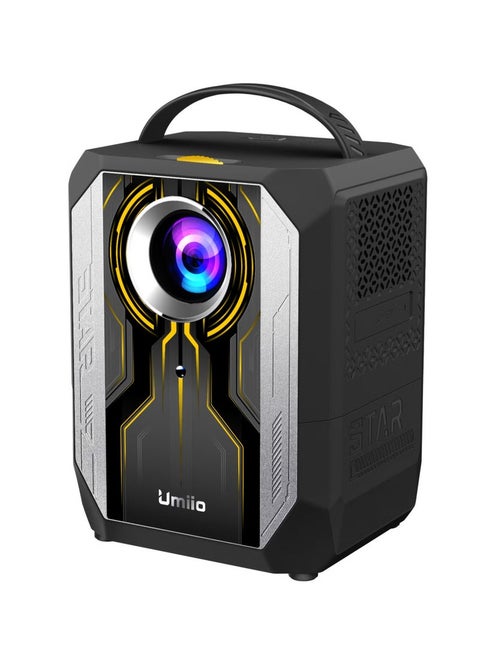 Portable Smart Home Theater 4K Projector with Wi-Fi, Bluetooth, Android OS – Mobile Screen LED TV Game Projector with Manual Focus, HDMI/USB/AV Ports, Remote Control, Adjustable Angle Stand for Movies, Gaming & Presentations