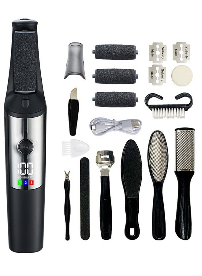 عام مزيل مسامير القدم الكهربائي، عصا باديكير ناعمة قابلة لإعادة الشحن، أدوات باديكير احترافية للبشرة الجافة والميتة والمتشققة والصلبة، مجموعة العناية بالقدمين في المنزل للرجال والنساء - Image 4