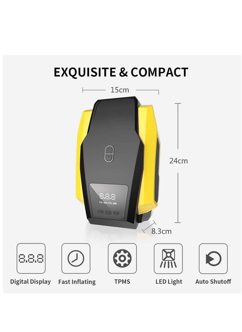 Womdee Air Compressor Tire Inflator, Womdee Pump DC 12V Portable Air Compressor for Car Tires, 150 PSI Tire Pump with LED Light, Digital  - Image 2