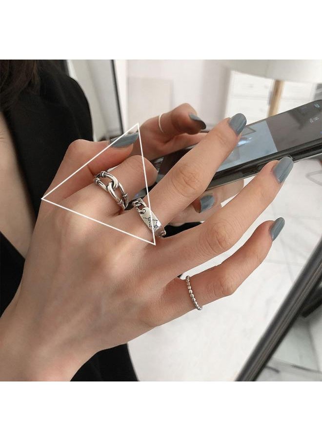 Generic S925 Sterling Silver Roman Numeral Open Index Finger Ring For Women Simple Trendy Internet Celebrity Personalized Ring Retro 