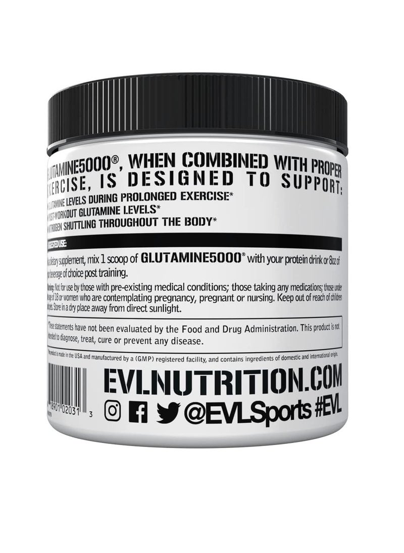 EVLUTION NUTRITION - Glutamine 5000 Unflavored 5000mg 10.58oz 300g - Image 1