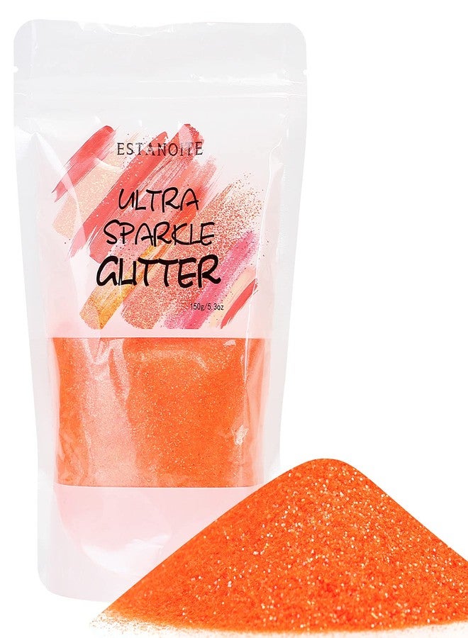 Estanoite 150g Extra Fine Iridescent Glitter, Holographic Ultra Fine Glitter Powder for Resin, Tumblers, Makeup Face Eye Hair Body, Crafts Painting Arts, Nail Art DIY Decoration (Neon Orange) - Image 1