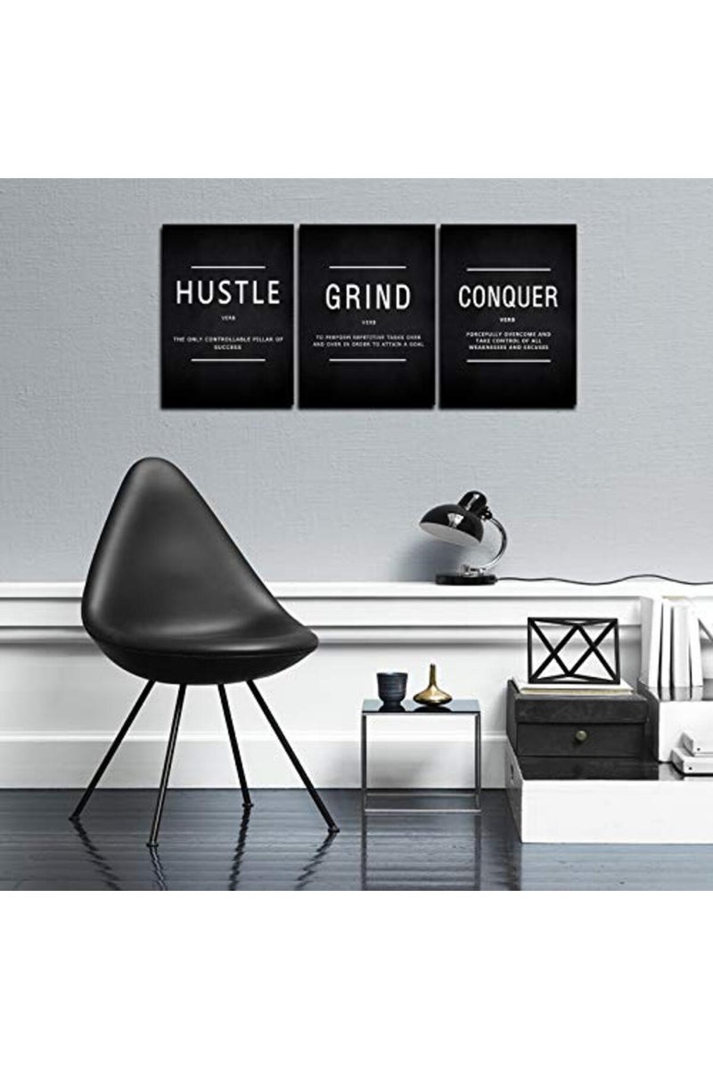KAWAHONE Grind Hustle Conquer Canvas Wall Art - Image 3