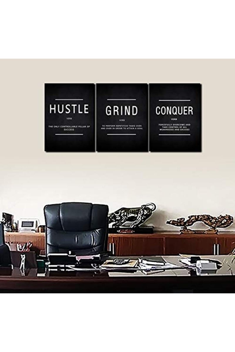 KAWAHONE Grind Hustle Conquer Canvas Wall Art - Image 4