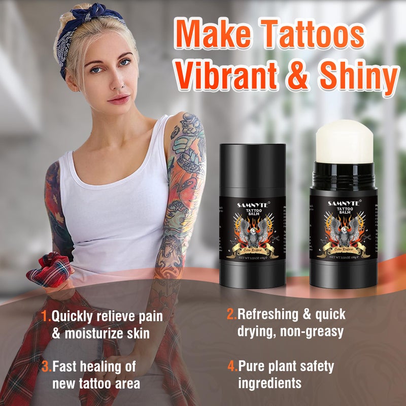 Samnyte Tattoo Balm, 3.53Oz, Tattoo Cream Stick for Moisturizing, tattoo aftercare butter Lotion-3.53Oz - Image 5