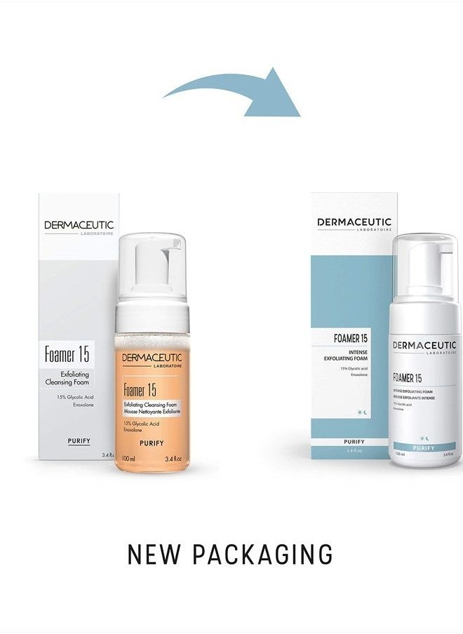 Dermaceutic - %15 Glycolic Acid Exfoliating Face Wash | Anti-Wrinkle Anti-Aging Anti-Acne | Deep Clean Facial Cleanser, Fades Age Spots Evens Tone & Cell Renewal | Dermaceutic Skincare (100 ml) - Image 1