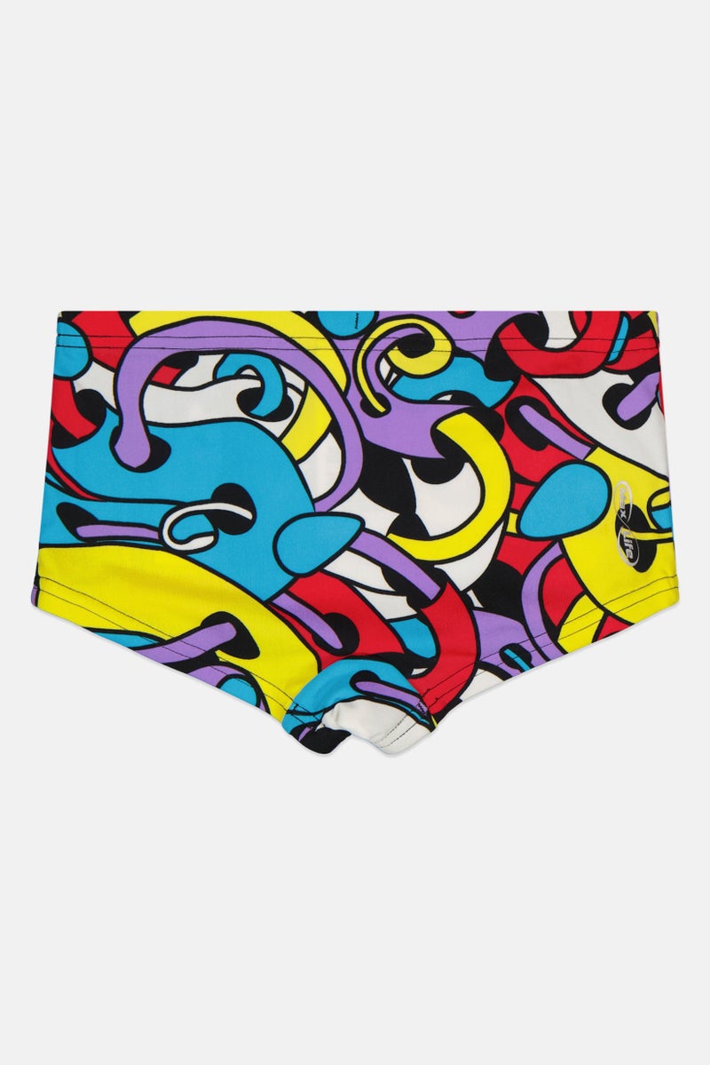 arena Kids Boy Allover Print Cores Low Waist Swimwear Bottom, Multicolor - Image 2