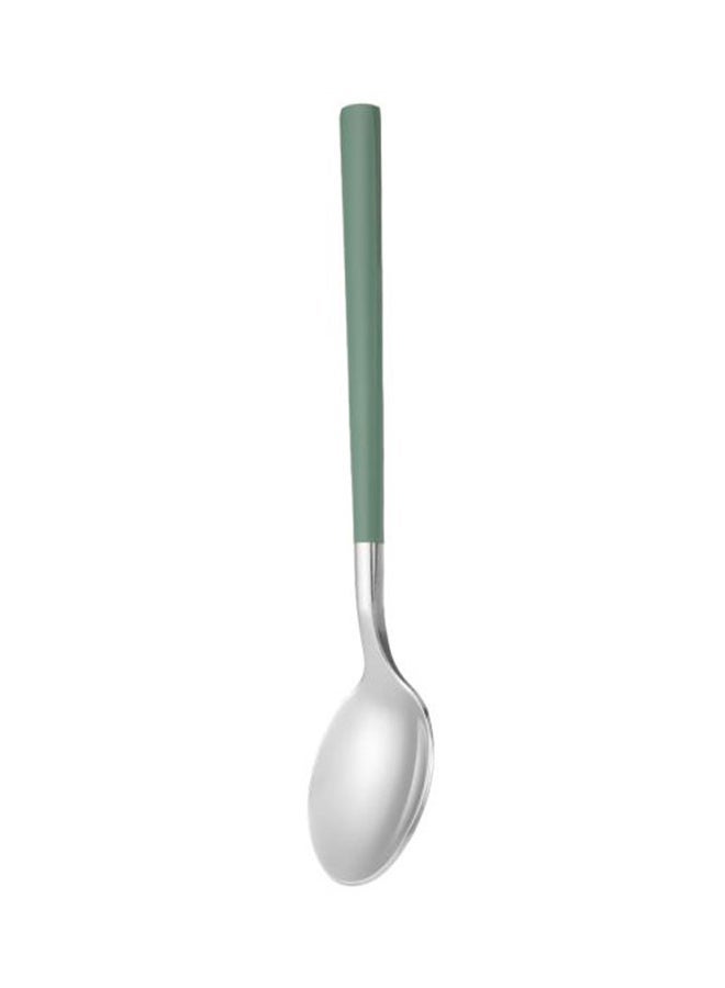 NIBEMINENT Stainless Steel Spoon Green/Silver 14.8x2.8cm - Image 1