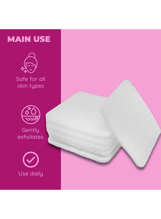 Jacent Mini Exfoliating Sponges: Square Facial Cleansing and Makeup Removal Pads, Suitable For All Skin Types - Image 3
