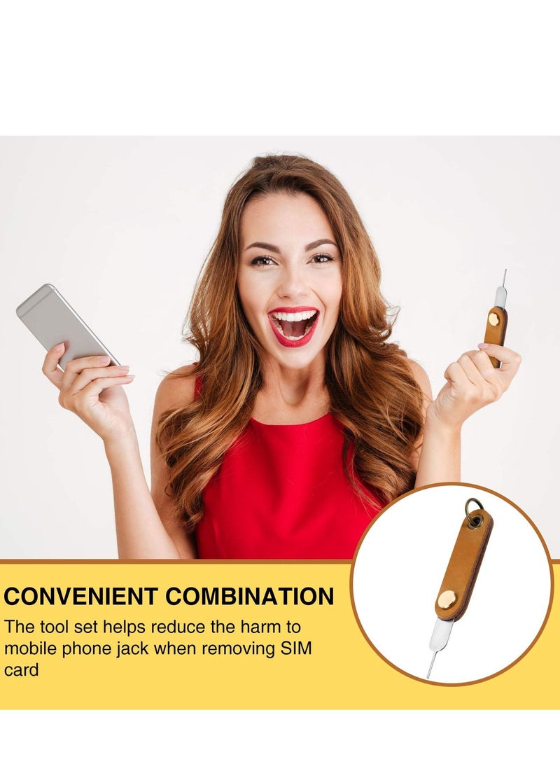 20 Pieces SIM Card Removal Tools Universal Tray Eject Pin Ejector Tool with 1 Detachable Keychain Charm for Smart Phones and Tablets - Image 4