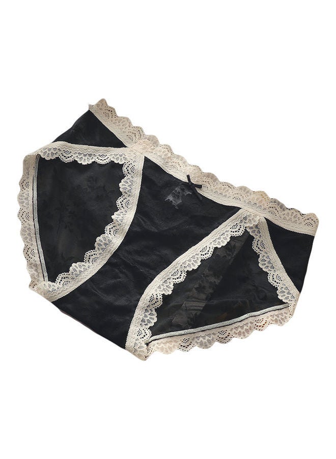 Loquat Breathe Freely Lace Up Briefs Black/White - Image 1