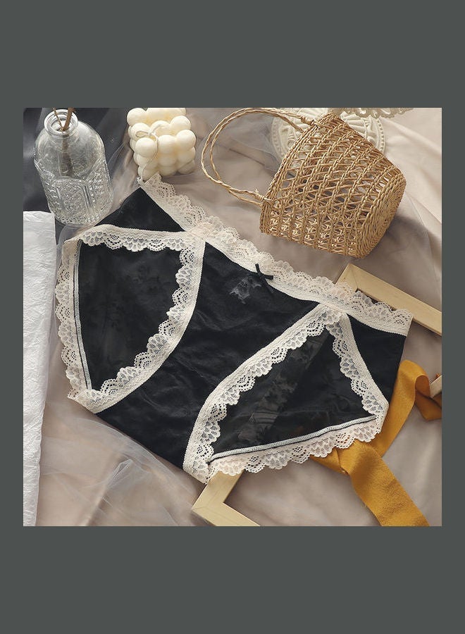 Loquat Breathe Freely Lace Up Briefs Black/White - Image 2