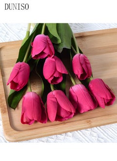 DUNISO 8pcs Artificial Flowers Table Centerpieces Decor Fake Tulips Silk Flowers Bouquets Arrangement for Home Room Office Party Table Flowers Decoration Wedding Table Centerpieces  - Image 4