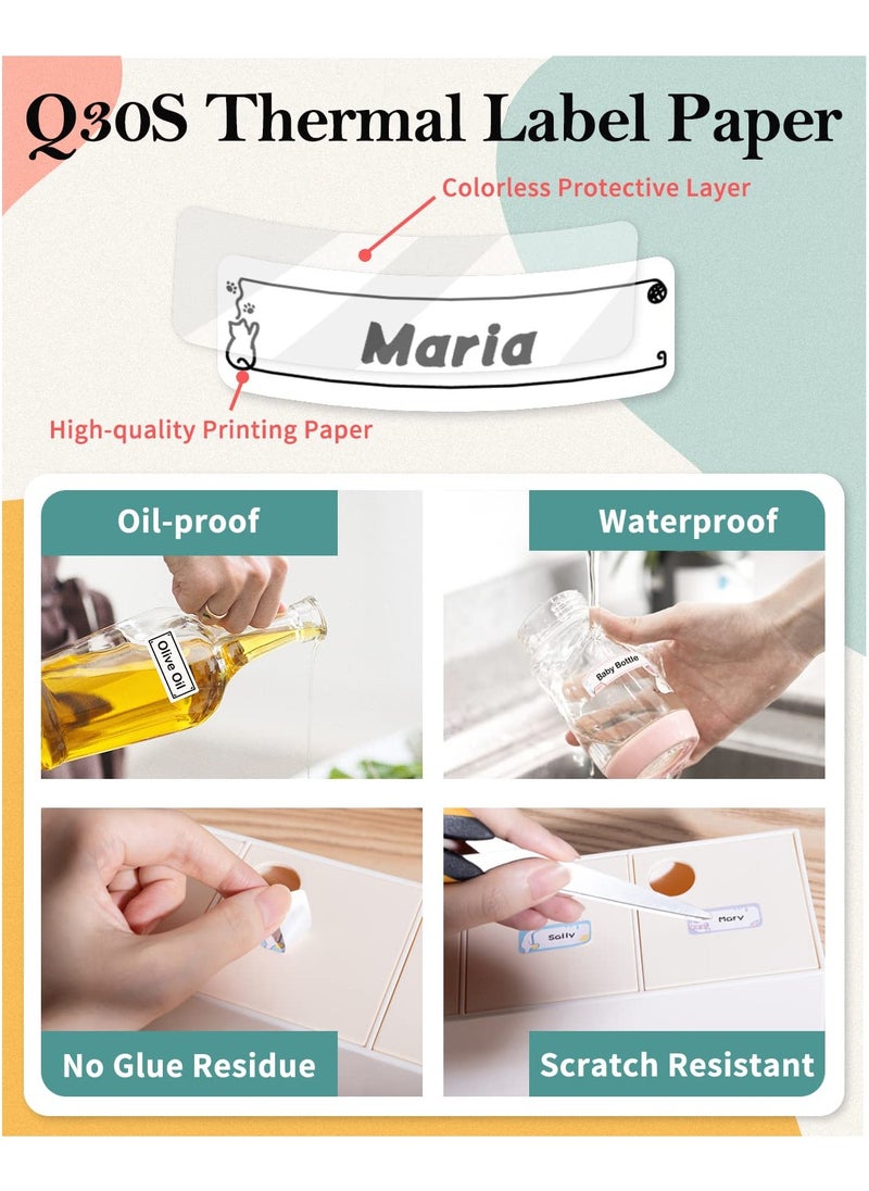 phomemo - 3 Rolls Multi-Purpose Square Self-Adhesive Label for D30/ Q30S Label Printer, 15x50mm, 130 Labels/Roll (White) - Image 1