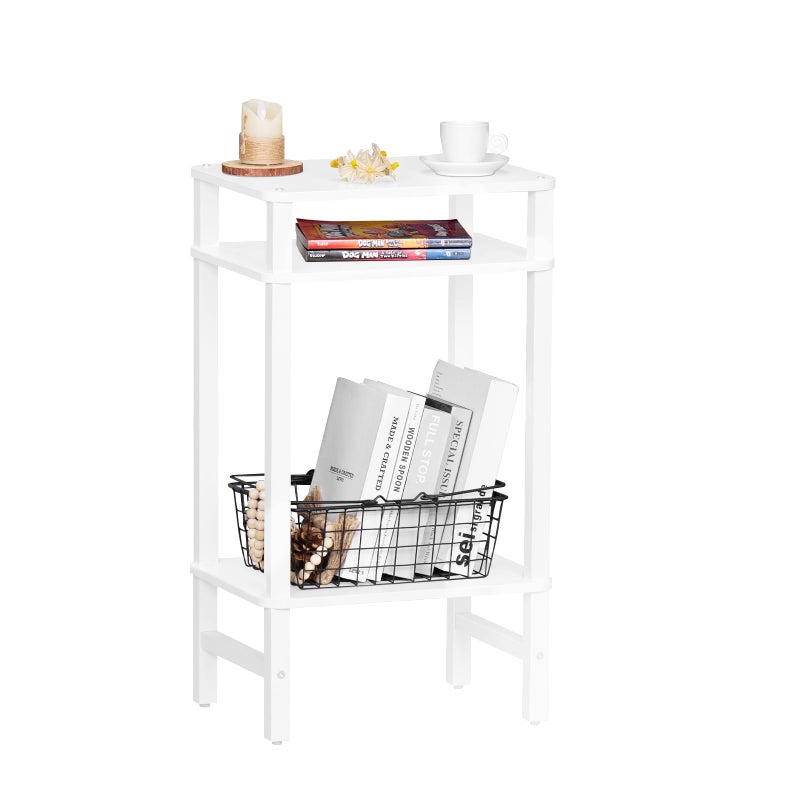 YUFAM Side Table End Table Tall Night Stand for Living Room Bedroom Bathroom Office Furniture White