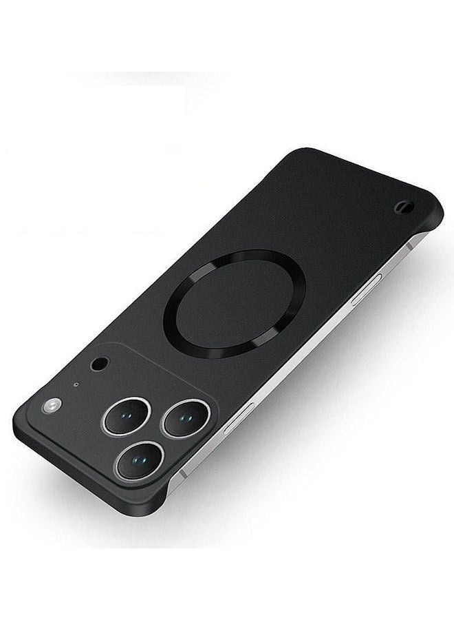 For  iPhone 17 Pro Case ， Camera Lens Protection，Ultra Slim，without Edges，Support Wireless Charging，Solid Color Magnetic Premium Shockproof Protective iPhone 17 Pro Cover，Black - Image 3