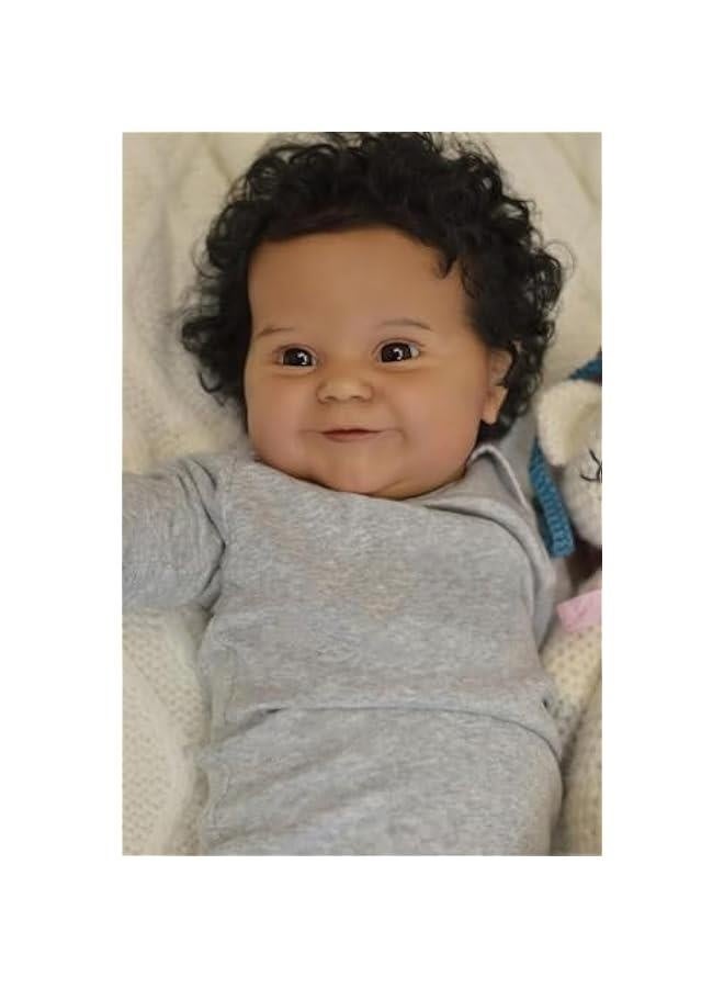 Terabithia 20 African American Reborn Baby Doll, Soft Weighted Realistic Girl, Dark Brown Skin, Sweet Smile - Image 5