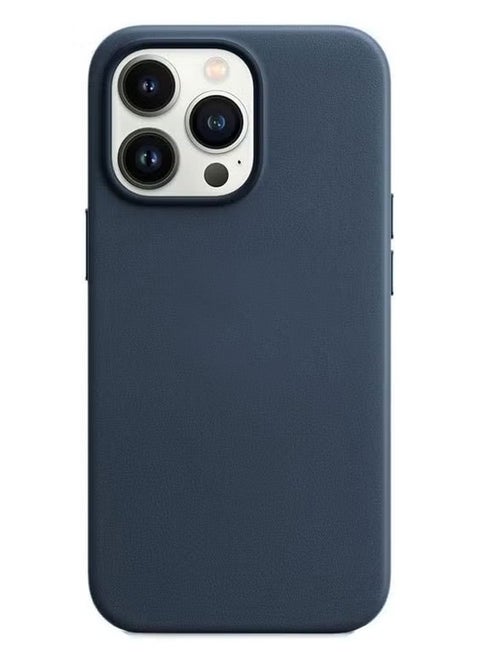 Leather Case With Magsafe for iPhone 14 Pro Max Midnight Blue