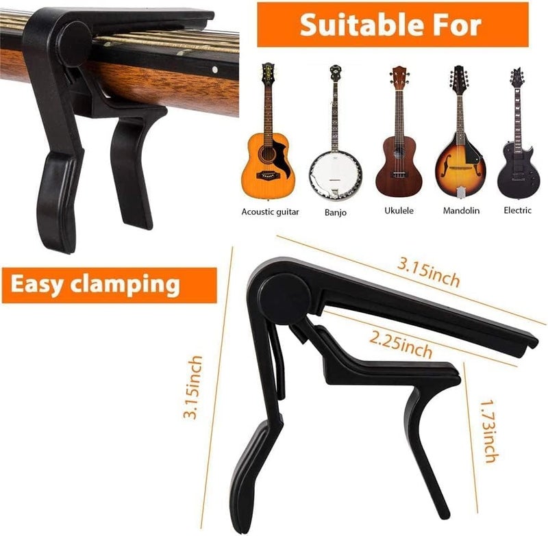 MOCKING BIRD Capo for Acoustic Guitar One Handed Trigger Guitar Capo Acoustic 6 String with 5 Picks Quick Change Alloy Metal Capo for Ukulele Electric Guitar Banjo Mandolin Bass - Image 5