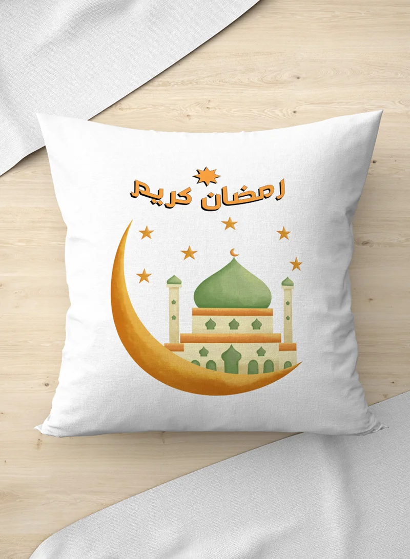 لوحة غطاء وسادة من البوليستر بتصميم رمضان كريم ونمط مسجد وهلال